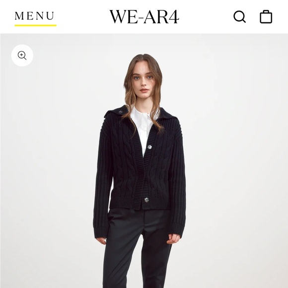 We Ar4 Univeristy cardigan cable knit sweater